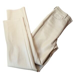 Wilfred Pants Women 6 Cream Melina Vegan Leather Straight Leg High Rise Office